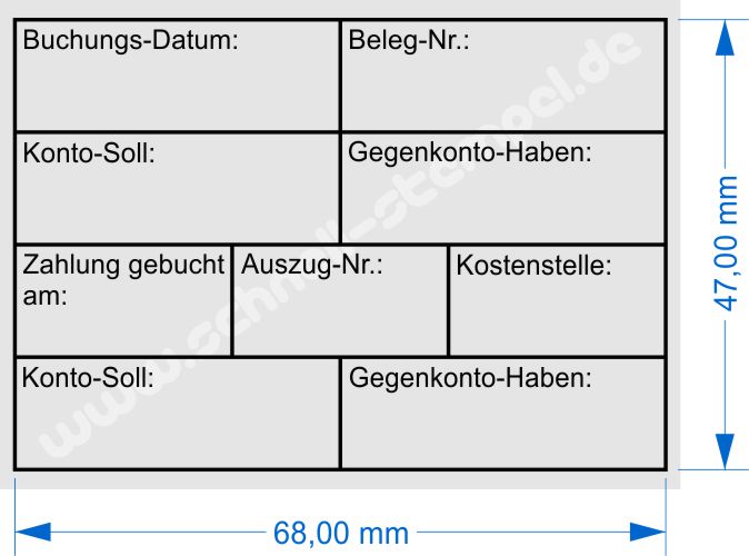 Holzstempel Buchung Datum Gegenkonto Kostenstelle