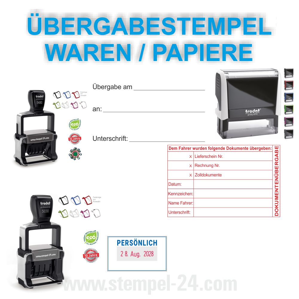 Übergabestempel für Waren und Papiere