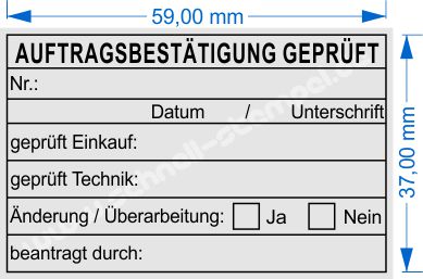 Stempel Auftragsbestätigung geprüft