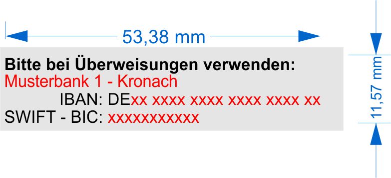 Überweisungsstempel für 1. Bankverbindung