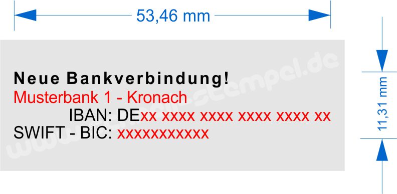 IBAN-Stempel für 1. Bankverbindung