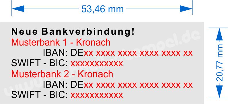 Überweisungsstempel Neue Bankverbindungen