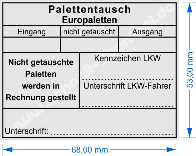 Stempel Europalettentausch Fehlende Paletten in Rechnung gestellt