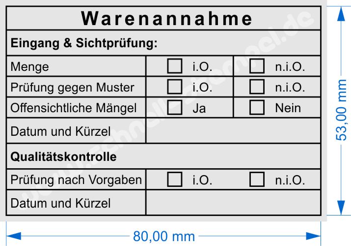 Stempel Warenannahme