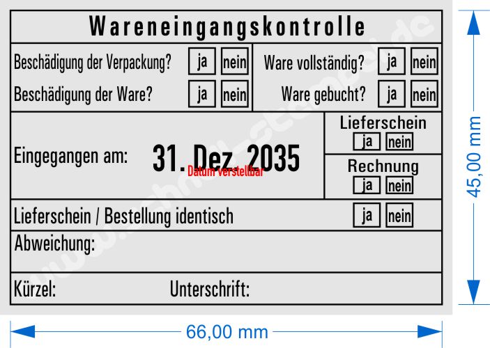 Stempel Wareneingangskontrolle Bestellung identisch Stempel Wareneingangskontrolle Bestellung identisch
