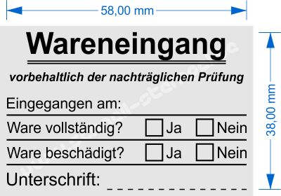 Stempel Wareneingang