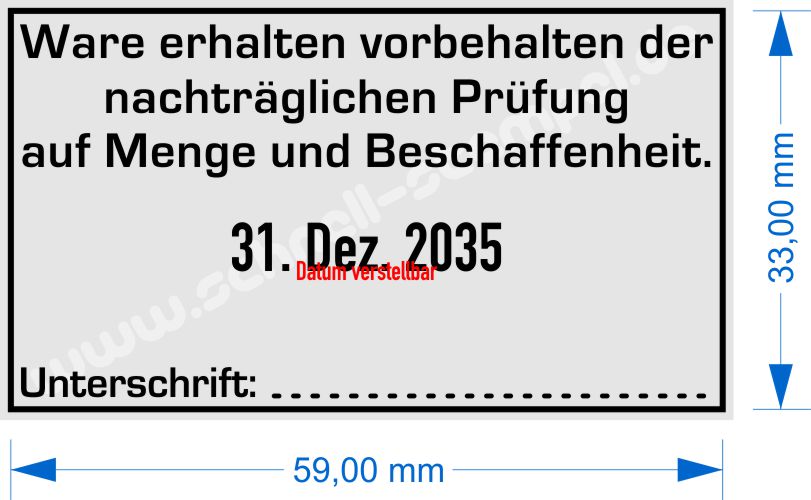Trodat Stempel 5470 Ware erhalten vorbehalten der nachträglichen Prüfung auf Menge und Beschaffenheit Trodat 5470
