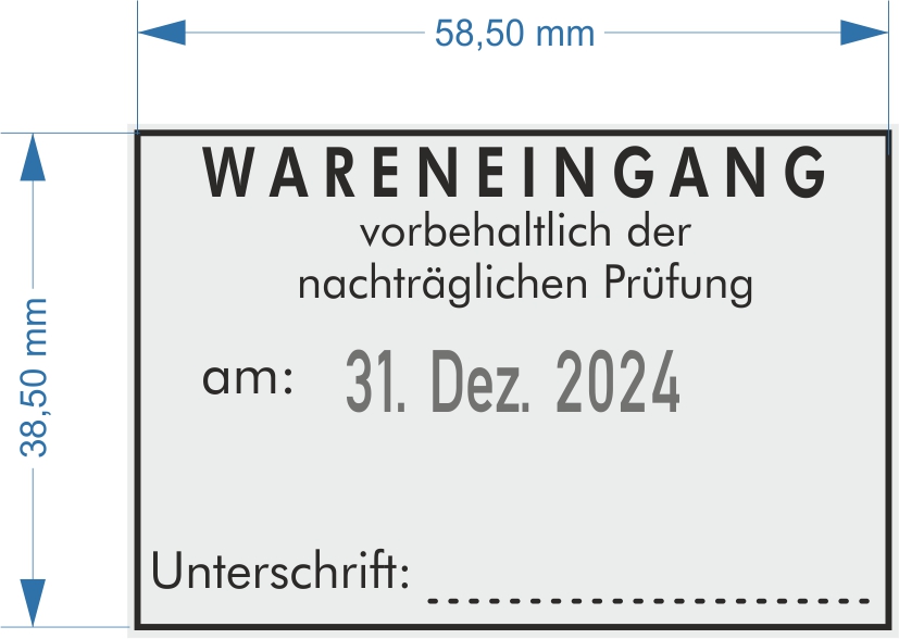 Trodat Stempel 5474 Wareneingangsstempel vorbehaltlich der nachträglichen Prüfung
