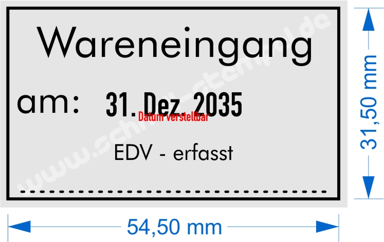 Wareneingangsstempel EDV erfasst