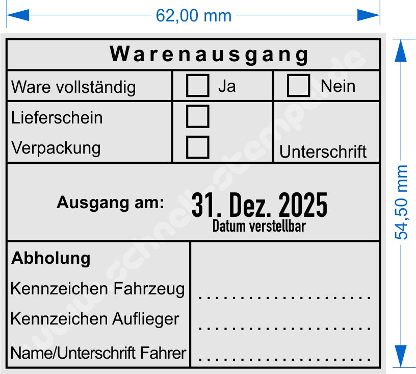 Warenausgangsstempel Ware vollständig Lieferschein Verpackung Unterschrift Kennzeichen Fahrzeug Kennzeichen Auflieger