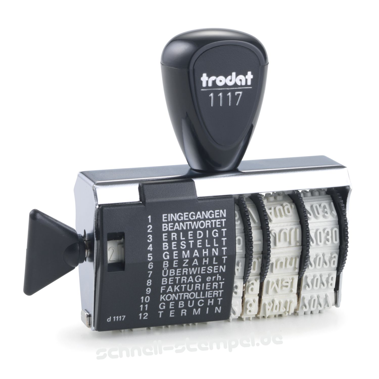 Trodat Classic 1117 Wortbandstempel mit verstellbaren Datum und Wortband Trodat Classic 1117 Wortbandstempel mit verstellbaren Datum und Wortband