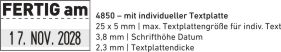 Trodat Printy 4813 mit Textplatte und verstellbaren Datum unten individuell gestalten Abdruckgrösse 25 x 5 mm