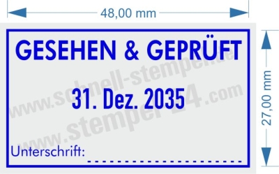 5440 Stempel Gesehen Geprüft Datum Unterschrift