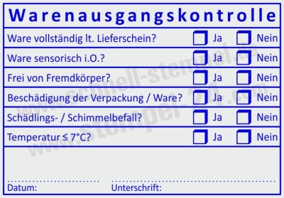 Warenausgangsstempel Warenausgangskontrolle Temperatur • 5211