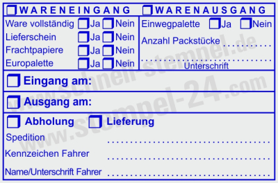 Stempel Wareneingang Warenausgang Frachtpapiere Abholung Lieferant • 5211