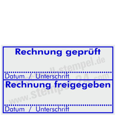 Holzstempel Rechnung geprüft / freigegeben • Holzstempel 40 x 25 mm •