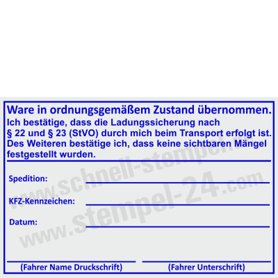 Ladungssicherung nach § 22 und § 23 StVO Transport erfolgt • 5211