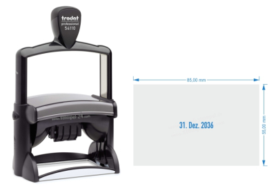 Trodat Professional 54110 Datumstempel mit Stempelplatte 85 x 55 mm