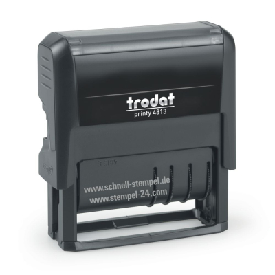 Trodat Printy 4813 (26x9 mm | 2 Zeilen) mit Datum rechts und links individueller Stempeltext