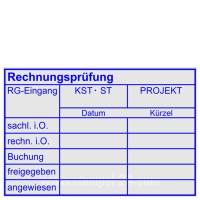 Stempel Rechnungsprüfung Buchung Kostenstelle Projekt 5274