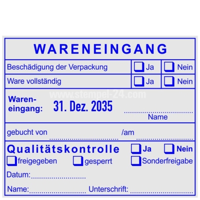 54120 Stempel Wareneingang Qualitätskontrolle Freigegeben Gesperrt Sonderfreigabe