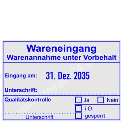 Stempel Wareneingang Warenannahme Qualitätskontrolle • 5480