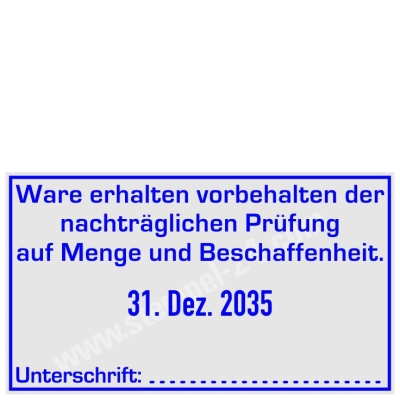 Stempel Wareneingangsstempel Prüfung auf Menge und Beschaffenheit • Trodat Professional 5474 •
