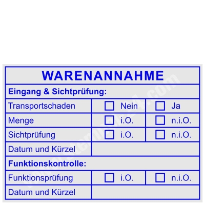 Stempel Warenannahme Funktionskontrolle Sichtprüfung • Trodat Professional 5208 •