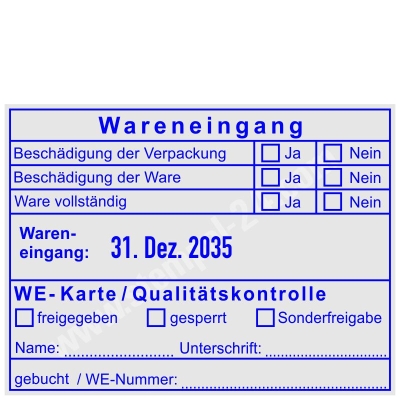 Stempel Wareneingang WE-Karte Qualitätskontrolle • 54110