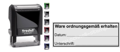 Stempel Ware ordnungsgemäß erhalten • Trodat Printy 4913 •