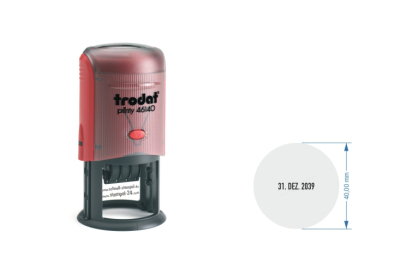 Trodat Printy 46140 Datumstempel ø 40 mm mit verstellbaren Datum und individueller Stempelplatte