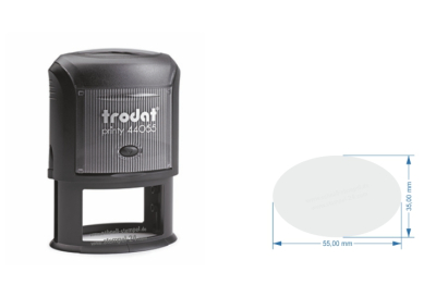 Trodat Printy 44055 Textstempel Oval 55 x 35 mm mit individueller Stempelplatte