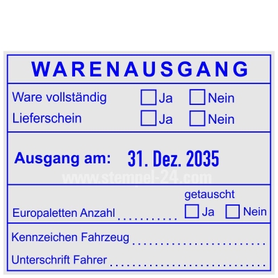 Stempel Warenausgang Ware vollständig Lieferschein Europaletten getauscht • Trodat Professional 54110 •