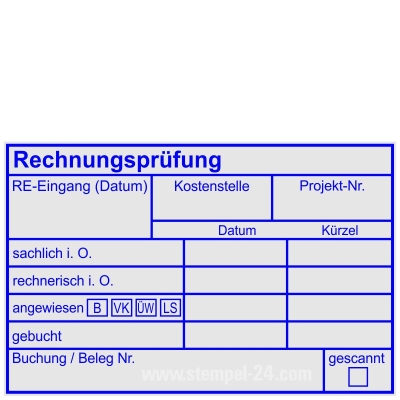 Stempel Rechnungsprüfung Rechnung angewiesen Bar Verrechnung Kreditor Lastschrift • 5211