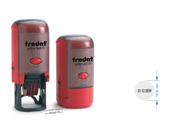 Trodat Printy 46119 Datumstempel ø 19 mm mit verstellbaren Datum und individueller Stempelplatte