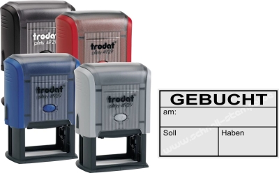 Kontierungsstempel Gebucht am Soll Haben • Trodat Printy 4929 •