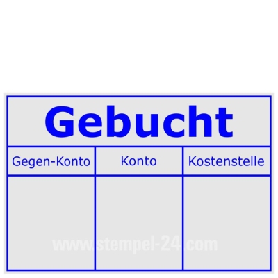 Kontierungsstempel Gebucht Gegenkonto Konto Kostenstelle 5274