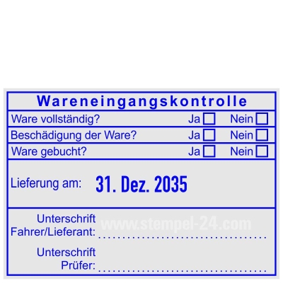 Stempel Wareneingangskontrolle Unterschrift Fahrer Lieferant Prüfer • 5480