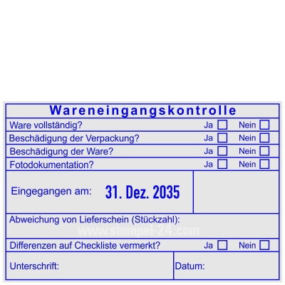Stempel Wareneingangskontrolle Differenzen Fotodokumentation • 54110