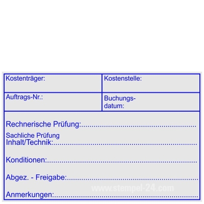 Kontierungsstempel Kostenträger Kostenstelle Konditionen • Holzstempel 60 x 90 mm •