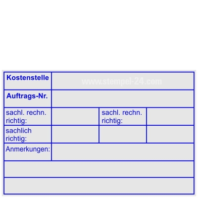 Kontierungsstempel Kostenstelle sachlich richtig - rechnerisch richtig • Holzstempel 60 x 90 mm •