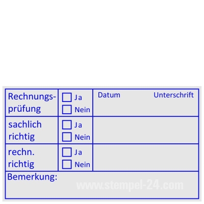 Holzstempel Buchhaltungsstempel Rechnungsprüfung • Holzstempel 40 x 70 mm •