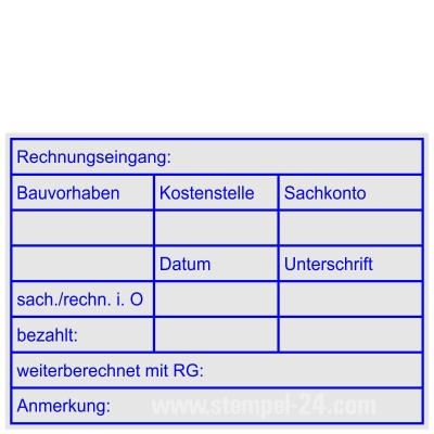 Holzstempel Rechnungsprüfung Bauvorhaben • Holzstempel 50 x 70 mm •