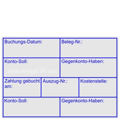 Holzstempel Buchung Datum Gegenkonto Kostenstelle • Holzstempel 50 x 70 mm •