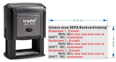 SEPA Stempel für 3. Bankverbindungen • Trodat Printy 4928 •