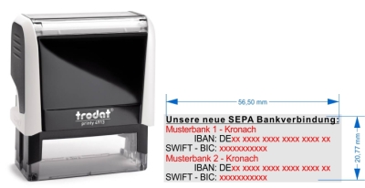SEPA Stempel fuer 2. Bankverbindungen • Trodat Printy 4913 •