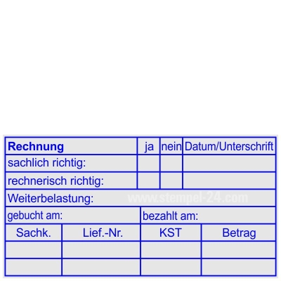 Stempel Rechnung Weiterbelastung gebucht 5211