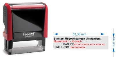 Bitte bei Überweisung verwenden 1. Bankverbindungen • Trodat Printy 4913 •