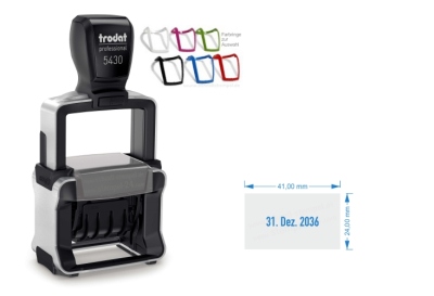 Trodat Professional 5430 Datumstempel mit individueller Stempelplatte max. 41 x 24 mm