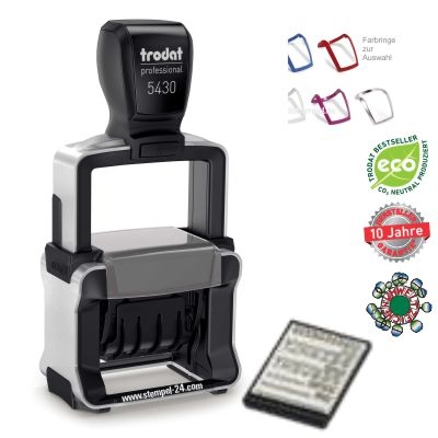 Trodat Professional 5430/L Stempel mit 8 Textbausteinen